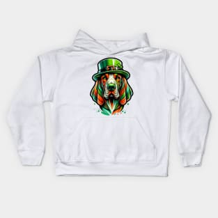 Bracco Italiano Enjoys Saint Patrick's Day Celebration Kids Hoodie